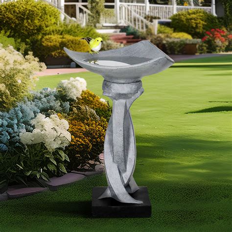 Large 228 H Cement Bird Bath For Outdoors Stylish Pedestal Design
