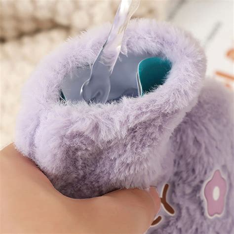 Pcs Cartoon Plush Rabbit Bear Hot Water Bottle Water Filling Velvet Small Portable Student