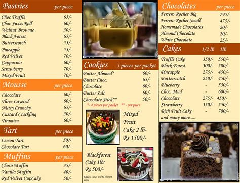 Menu of Fnp Cakes ‘N’ More, Golpark, Kolkata