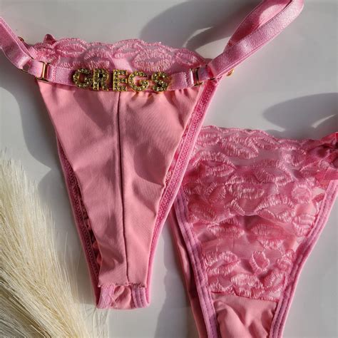 Custom Lingerie Name Thong Personalized Panties Couple Gift Bikini Etsy