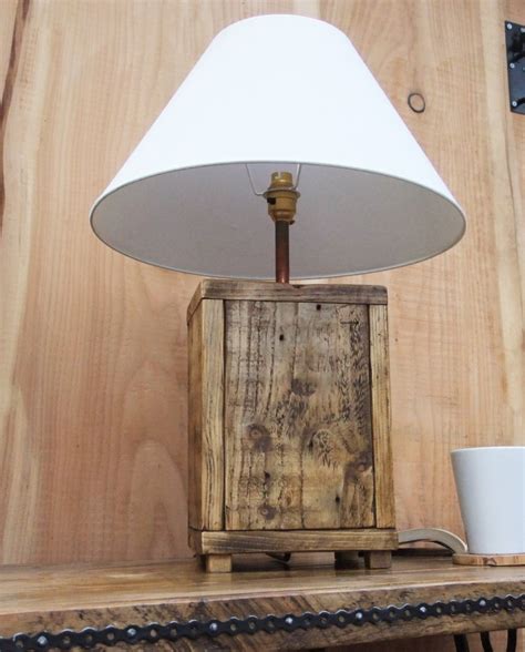 Rustic Wood Lamp Base Made From Reclaimed Pallet Wood Etsy Wood