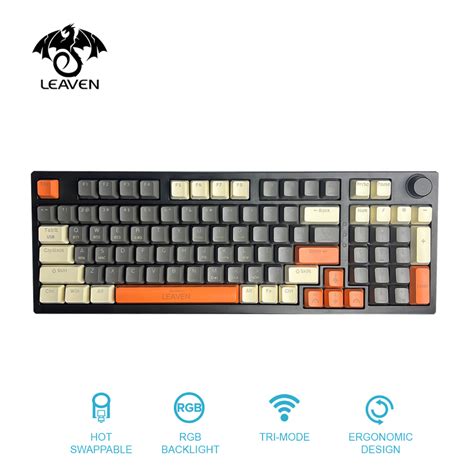 Leaven H Tri Mode Key Rgb Backlight Wireless Mechanical Hot Swappable Keyboard Shopee