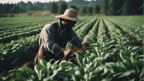 Premium Ai Image Men Working In Agriculture