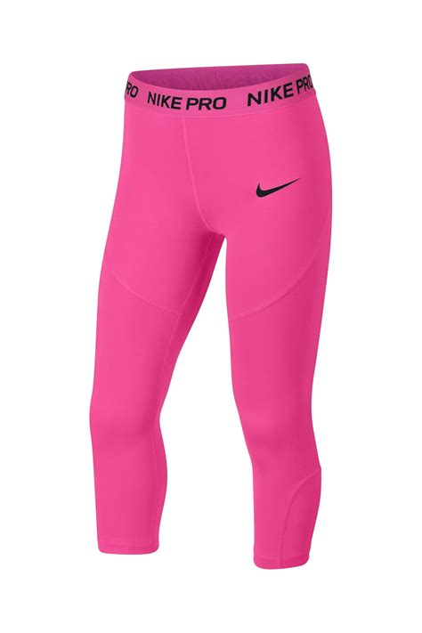 Girls Nike Pro Training Capri Leggings Pink Nike Pros Capri