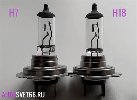 Отличия ламп h18 от h7