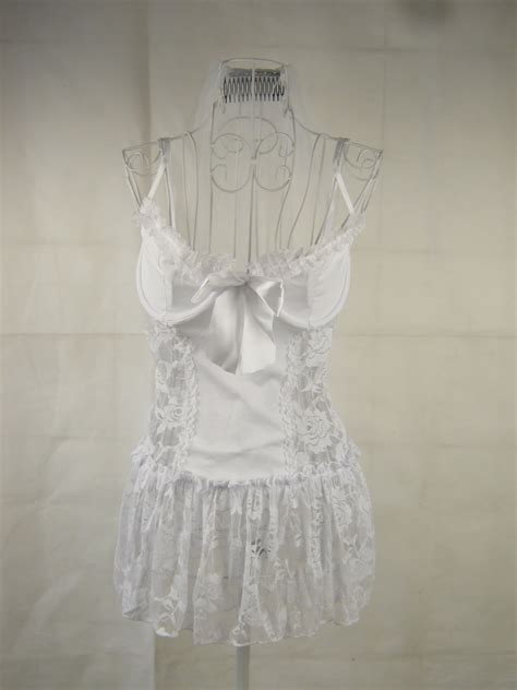 Fashion Care U L P Plus Size White Bride Viel Wedding Lace Lingerie Sleepwear