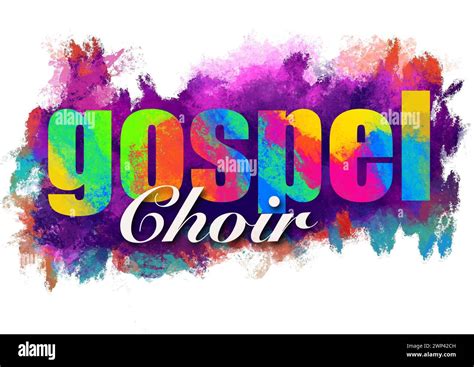 Gospel Choir, multicolored logo on acrylic painting background Stock ...