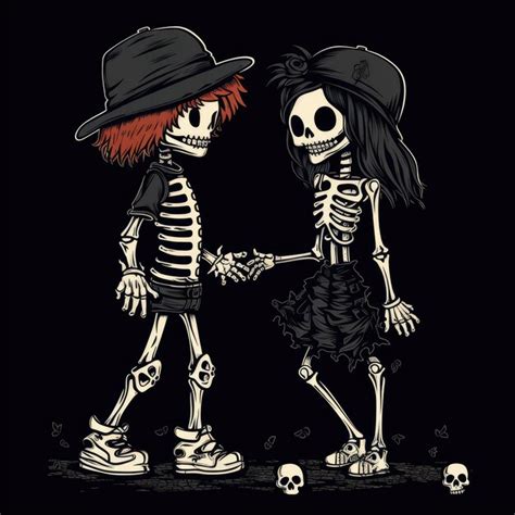 Premium AI Image | Love Beyond the Grave A Skateboarding Skeleton Boy's ...