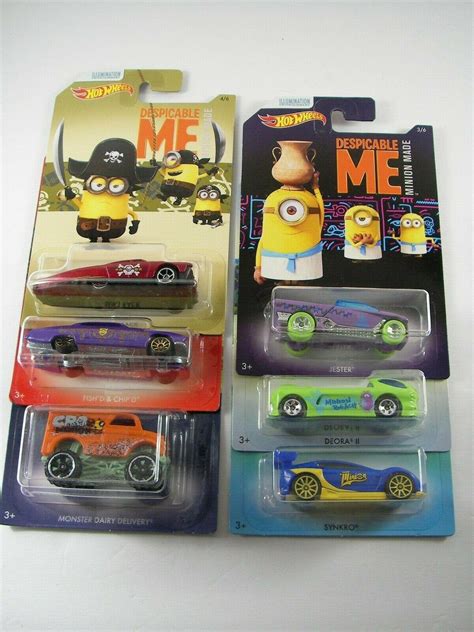 Hot Wheels Minion Made Despicable Me Set Of Lot Nip By Mattel