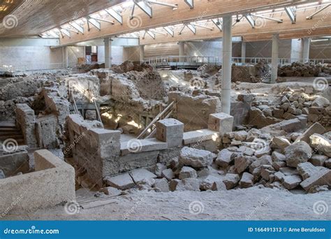 Ancient Minoan Ruins At Akrotiri Stock Image Image Of Summer