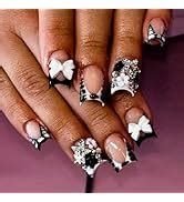 Amazon Leopard Print Press On Nails Medium Square QUNQINLI Fake Nails Nude Pink False