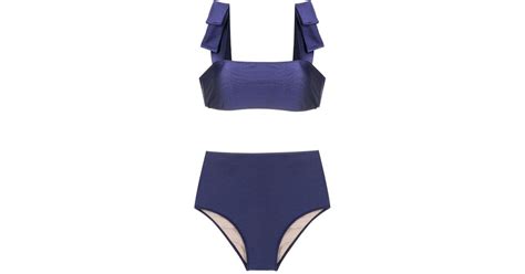 Adriana Degreas Bow Detailing Bikini In Blue Lyst