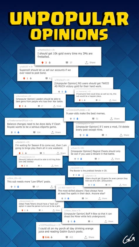 Collection of “Unpopular Opinions” by Goblin Guru [Humor] : r/ClashRoyale