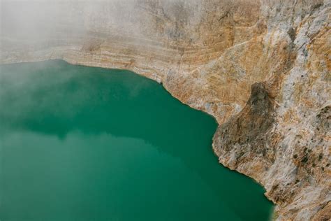 Aerial Photography of a Volcanic Crater Lake · Free Stock Photo