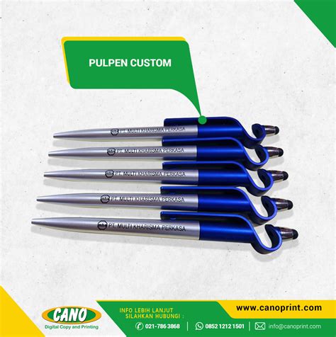 Pulpen Plastik Custom Nama Logo Print Uv Cano Copy Digital Printing