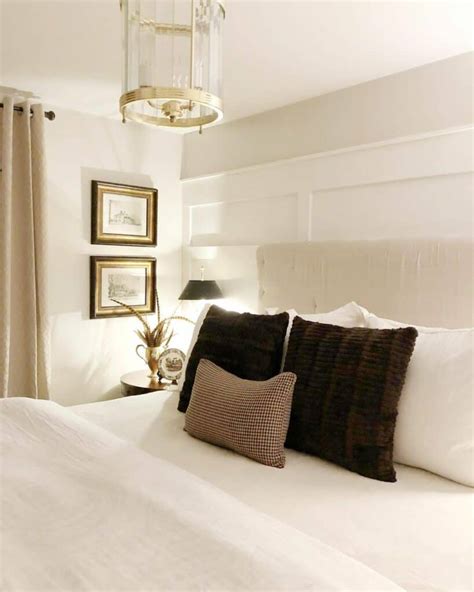 White Bed With Brown Accent Pillows Soul And Lane