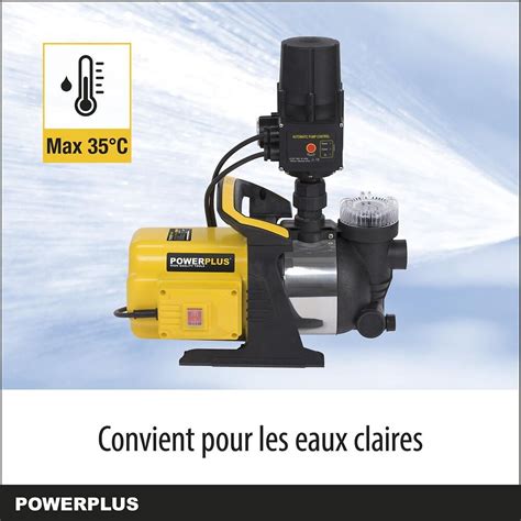 Powerplus Pompe à Eau Électrique POWXG9565 Pompe à Eau de Pression de