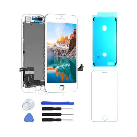 ECRAN LCD POUR IPHONE 8 BLANC VITRE TACTILE SUR CHASSIS KIT OUT