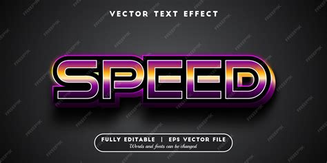 premium vector speed text effect  editable font style