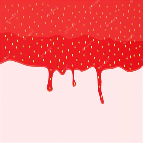 Premium Vector | Tasty red strawberry from drip of syrup