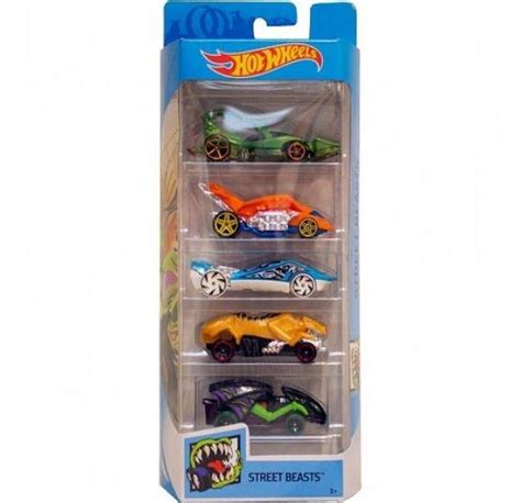 Carrinho Hot Wheels Set 5 Carros Street Beasts Toyshow Tudo De Marvel DC Netflix Geek