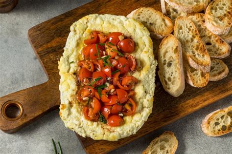 Homemade Creamy Baked Goat Cheese Dip Stock Image Image Of Cheese