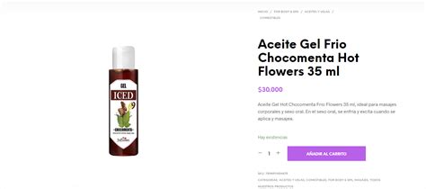 Aceite Gel Frio Chocomenta Hot Flowers 35 Ml Divino Placer