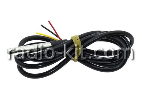 Датчик температуры DS18B20 с проводом 1м (3 жилы) и металлическим ...