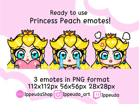 Princess Peach Twitch Emote Vtuber Pngtuber Streamer Vroid