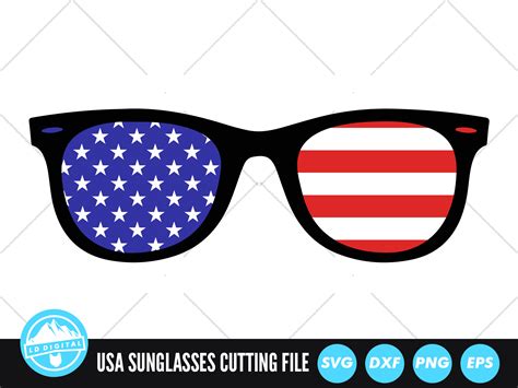 American Flag Glasses SVG 4th Of July SVG Sunglasses Cut File By LD