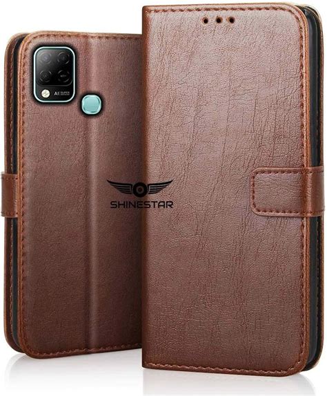 SHINESTAR Infinix Hot 10s Flip Case Cover PU Leather Flip Cover Wallet Case With TPU Silicone