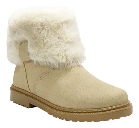 Bota Infantil Feminina Dok Camurça Pelinhos Nude Parcelamento sem juros