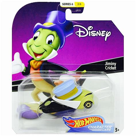 Mattel Hot Wheels Character Cars Disney Gck Ggx Jiminy Cricket Black Green White