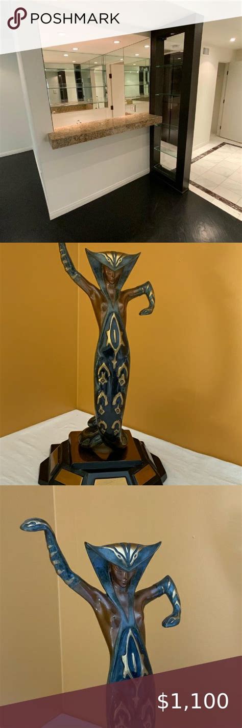 Ert Signed Art Deco Style Bronze Nude Sculpture Medusa With Snakes Nude Sculpture Art Deco