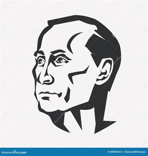 Vladimir Putin Stylized Vector Portrait Editorial Stock Photo