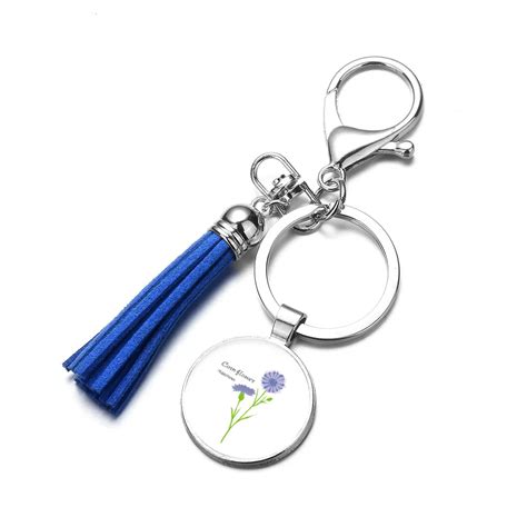 SONGDA Шарм Синий василек кисточкой брелок викторианское искусство ...