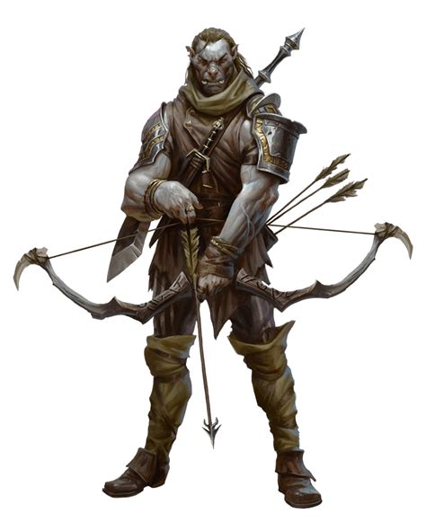 Male Half Orc Fighter Ranger Archer Pathfinder Pfrpg Dnd Dandd 35 5e