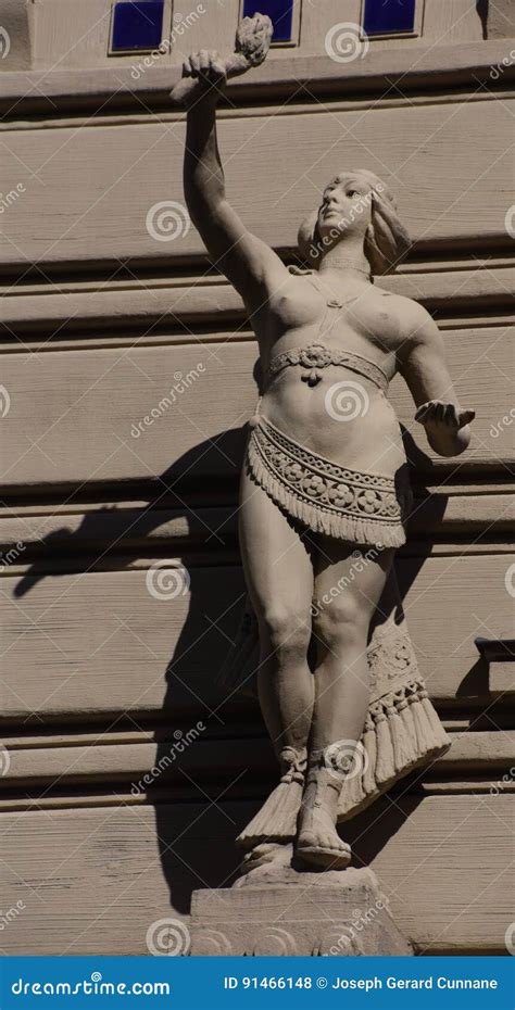 Statue Of Naked Woman Holding Torch Stock Photo Image Of Building Naked