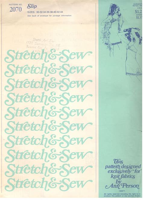 Stretch Sew Lingerie Pattern Bodice Top Full Slip And Etsy