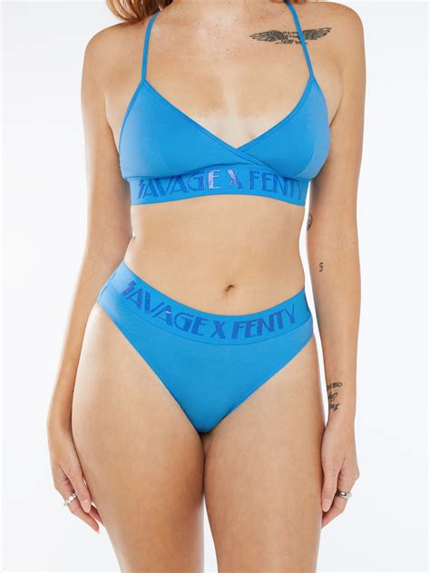 Forever Savage High Leg Bikini In Blue Savage X Fenty Germany