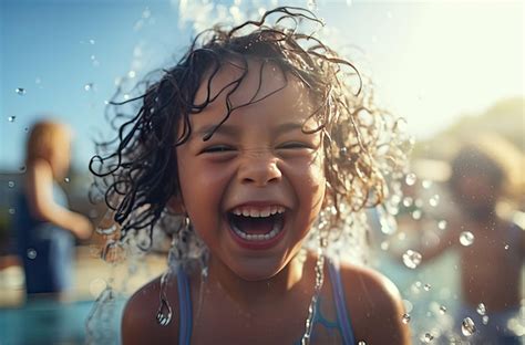 Premium Photo Smiling And Happy African American Girl At The Water