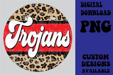 Trojans Mascot Red Leopard Print Graphic By Nikki Lawson L Heureux