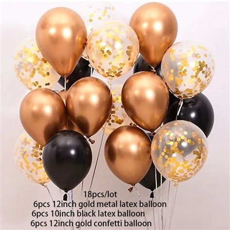 18 шт. металлические хромированные латексные шары золотого и ...