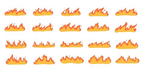 Premium Vector Cartoon Fire Effect A Yellow Bonfire Burns To Heat