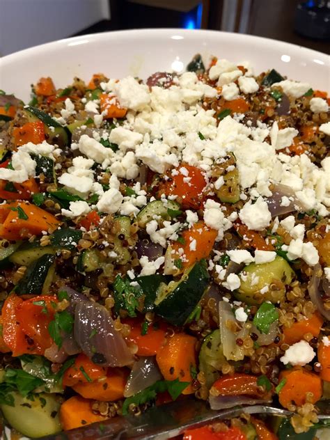 Quinoa with Roasted Vegetables and Feta