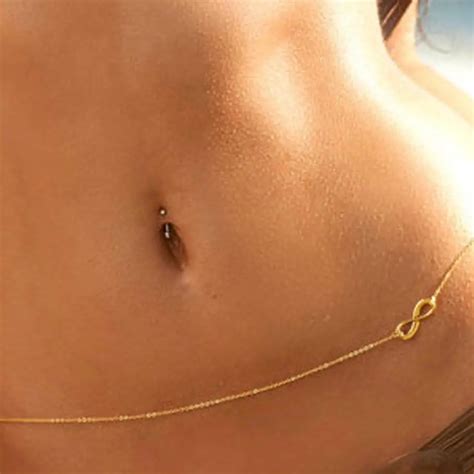 Fashion Summer Sexy Gold Color Alloy Body Chain For Women Infinity Bikini Waist Belly Chain For