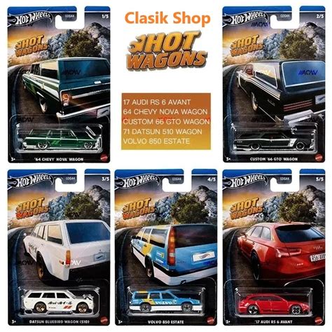 Jual Hot Wheels Hot Wagons Series Chevy Nova Custom Gto Datsun Bluebird Volvo
