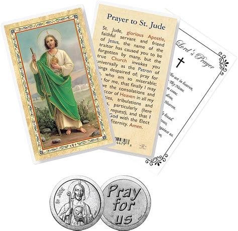 Laminated Saint Jude Prayer Card St Jude Pocket Token The Lord S Prayer Card