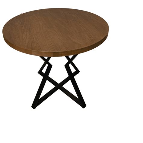 Стол обеденный круглый деревянный на металлических ножках 90х90 см ...