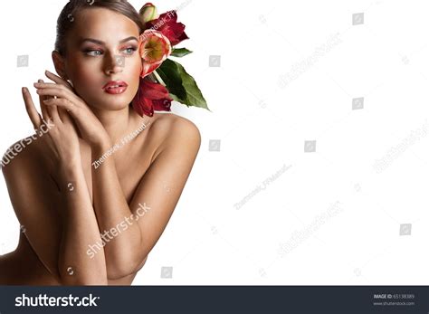 Nude Girl Flowers Her Hair On Stock Photo Shutterstock